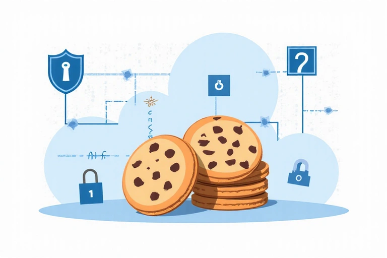 Ilustración de cookies web y privacidad digital